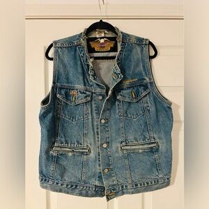 Vintage 70’s Harley-Davidson Blue Denim Patched Vest
